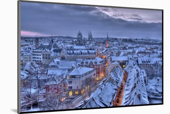 Germany, Thuringia, Erfurt, Cityscape, Winter-Harald Schšn-Mounted Photographic Print