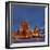 Germany, Thuringia, Erfurt, Domplatz, Severichurch, St. Mary's Cathedral, Monument, Lighting, Dusk-Harald Schšn-Framed Photographic Print