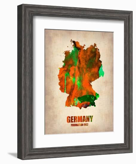 Germany Watercolor Map-NaxArt-Framed Art Print