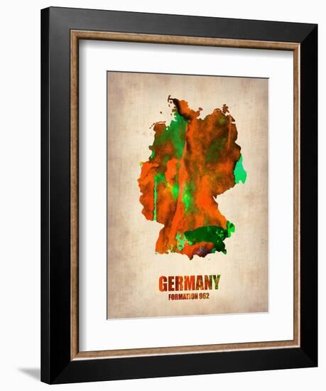 Germany Watercolor Map-NaxArt-Framed Art Print