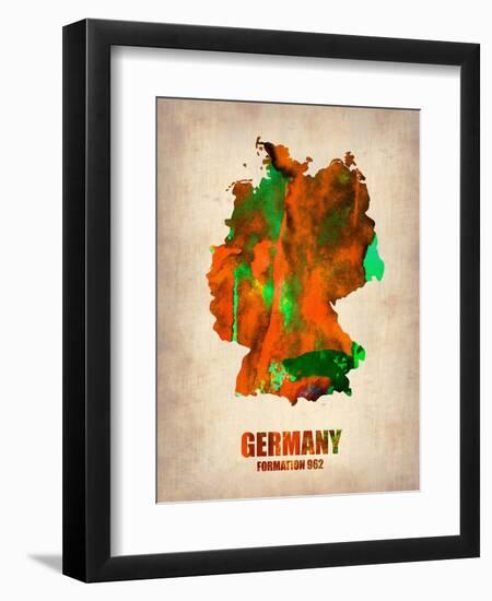 Germany Watercolor Map-NaxArt-Framed Art Print