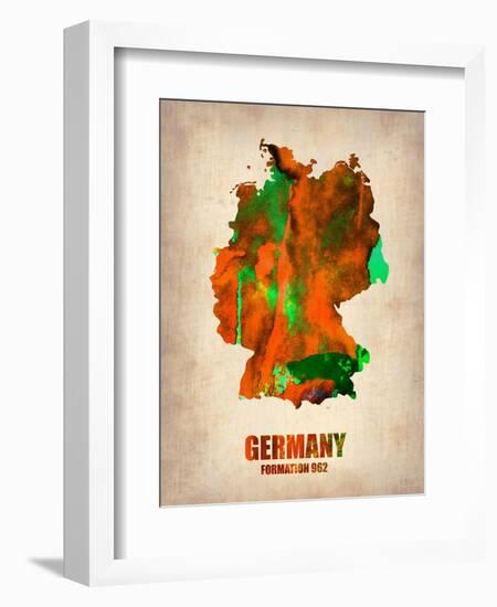 Germany Watercolor Map-NaxArt-Framed Art Print