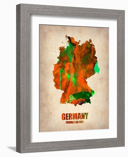 Germany Watercolor Map-NaxArt-Framed Art Print