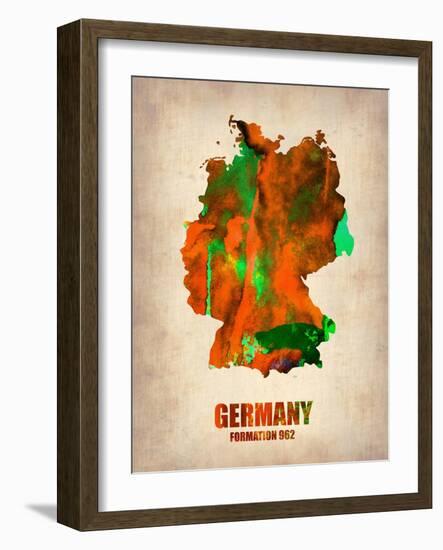 Germany Watercolor Map-NaxArt-Framed Art Print