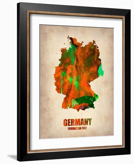 Germany Watercolor Map-NaxArt-Framed Art Print