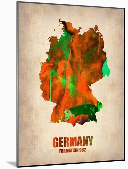 Germany Watercolor Map-NaxArt-Mounted Art Print