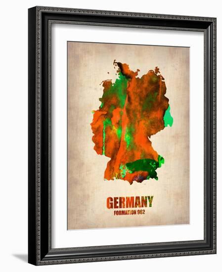 Germany Watercolor Map-NaxArt-Framed Art Print