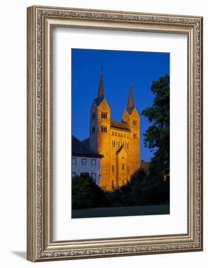 Germany, Weser Hills, North Rhine-Westphalia, Hšxter, Castle Corvey, Abbey Church, Evening-Chris Seba-Framed Photographic Print