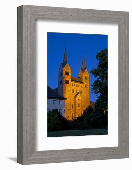 Germany, Weser Hills, North Rhine-Westphalia, Hšxter, Castle Corvey, Abbey Church, Evening-Chris Seba-Framed Photographic Print