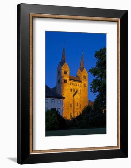 Germany, Weser Hills, North Rhine-Westphalia, Hšxter, Castle Corvey, Abbey Church, Evening-Chris Seba-Framed Photographic Print