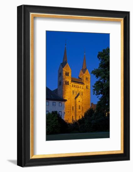 Germany, Weser Hills, North Rhine-Westphalia, Hšxter, Castle Corvey, Abbey Church, Evening-Chris Seba-Framed Photographic Print