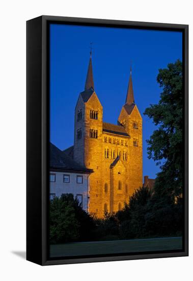 Germany, Weser Hills, North Rhine-Westphalia, Hšxter, Castle Corvey, Abbey Church, Evening-Chris Seba-Framed Premier Image Canvas