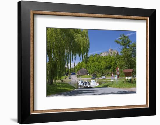 Germany, Weserbergland (Weser Mountainous Country), Lower Saxony, Polle, Weser Ferry-Chris Seba-Framed Photographic Print