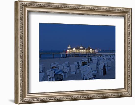 Germany, Western Pomerania, Island Usedom, Seaside Resort Ahlbeck, Pier, Evening-Chris Seba-Framed Photographic Print