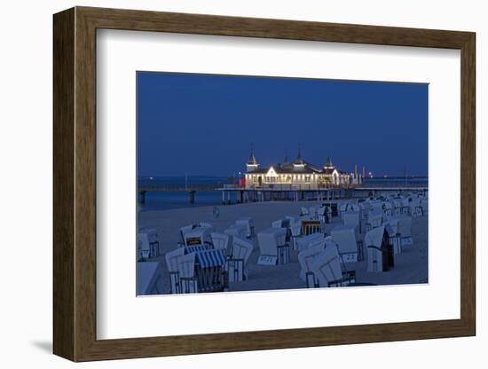 Germany, Western Pomerania, Island Usedom, Seaside Resort Ahlbeck, Pier, Evening-Chris Seba-Framed Photographic Print