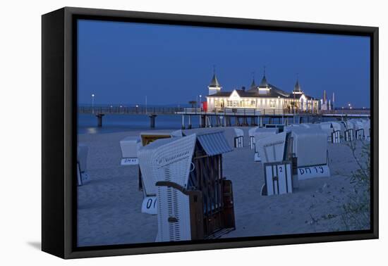 Germany, Western Pomerania, Island Usedom, Seaside Resort Ahlbeck, Pier, Evening-Chris Seba-Framed Premier Image Canvas