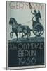 Germany XIth Olympiad Berlin 1936, Poster Depicts a Profile View of the 'Quadriga'-null-Mounted Art Print