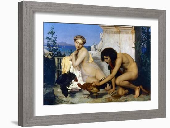 Gerome: Cockfight, 1846-Jean Leon Gerome-Framed Giclee Print