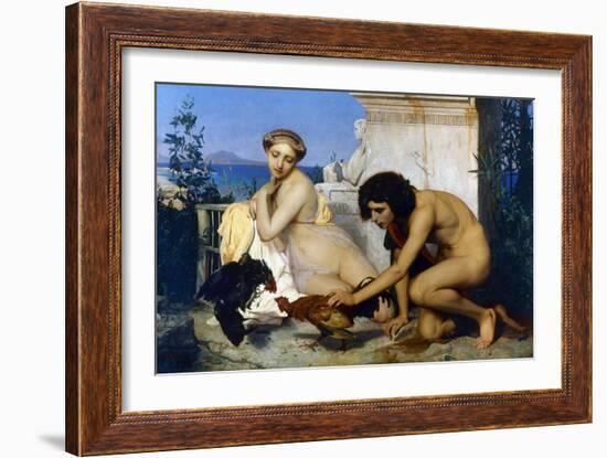 Gerome: Cockfight, 1846-Jean Leon Gerome-Framed Giclee Print