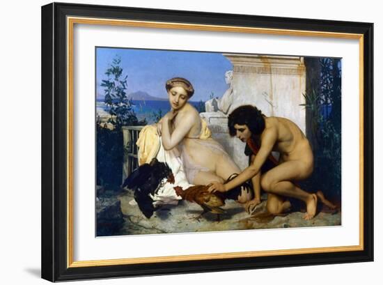 Gerome: Cockfight, 1846-Jean Leon Gerome-Framed Giclee Print