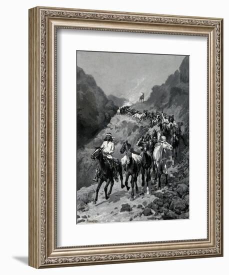 Geronimo and His Band Returning from a Raid into Mexico-Frederic Remington-Framed Giclee Print