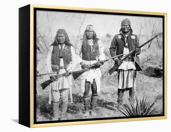 Geronimo and Three of His Apache Warriors, 1886-null-Framed Premier Image Canvas