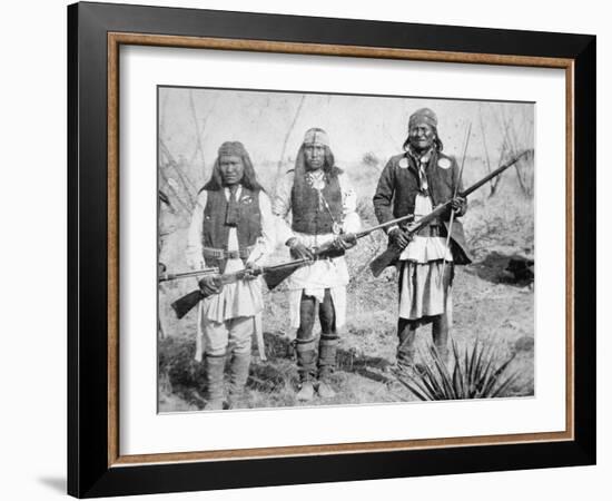 Geronimo and Three of His Apache Warriors, 1886-null-Framed Photographic Print