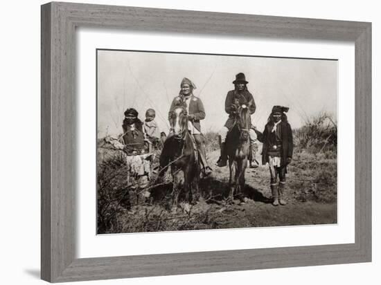 Geronimo (Goyathlay, "One who Yawns"), 1829-1909 Apache Indian Chief-null-Framed Premium Giclee Print