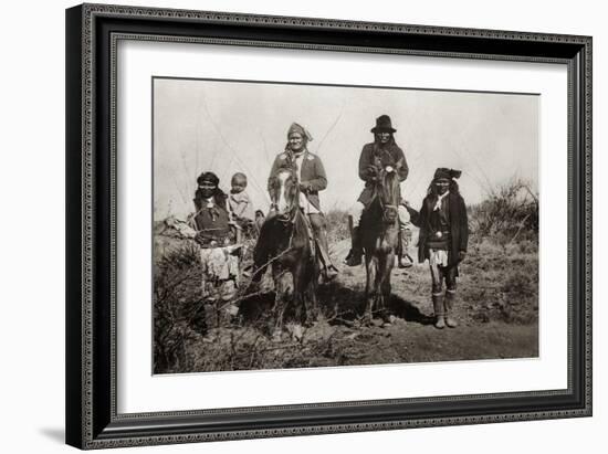 Geronimo (Goyathlay, "One who Yawns"), 1829-1909 Apache Indian Chief-null-Framed Premium Giclee Print