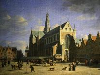 The Fish Market and he Grote Kerk at Haarlem, c.1675-1680-Gerrit Adriaensz Berckheyde-Giclee Print