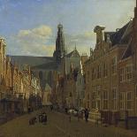 The Nieuwezijds Voorburgwal with the Flower Market, Amsterdam-Gerrit Adriaensz Berckheyde-Framed Giclee Print