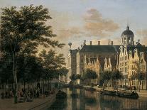 The Nieuwezijds Voorburgwal with the Flower Market, Amsterdam-Gerrit Adriaensz Berckheyde-Framed Giclee Print