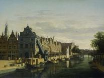 Weighing House and Crane on the Spaarne, Haarlem, 1660-98-Gerrit Berckheyde-Framed Art Print