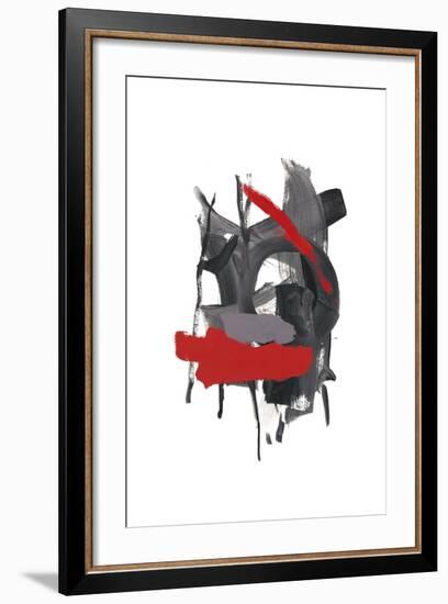 Gestural Brush, Red-Lora Gold-Framed Art Print