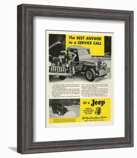 Get a Jeep - Willy Overland-null-Framed Art Print