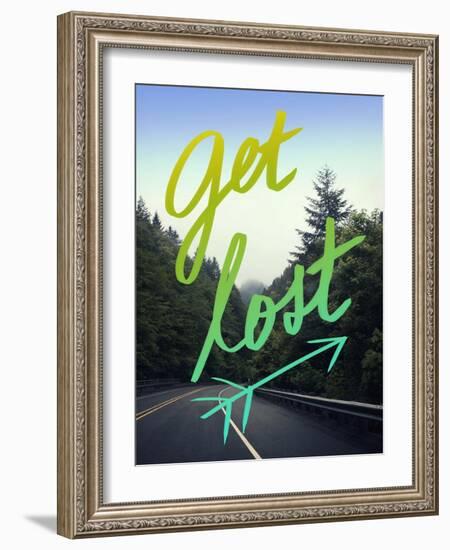 Get Lost Road Green-Leah Flores-Framed Giclee Print