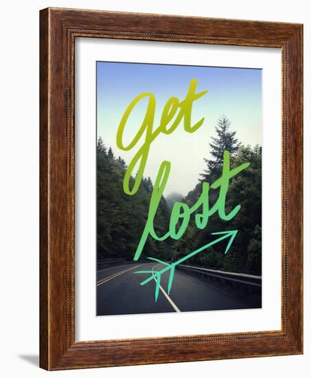 Get Lost Road Green-Leah Flores-Framed Giclee Print