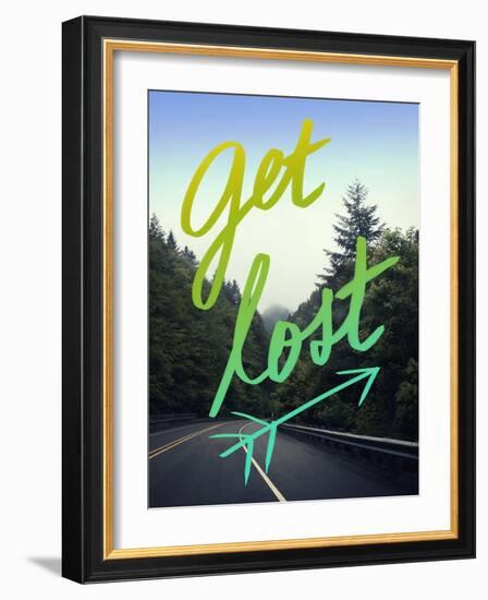 Get Lost Road Green-Leah Flores-Framed Giclee Print