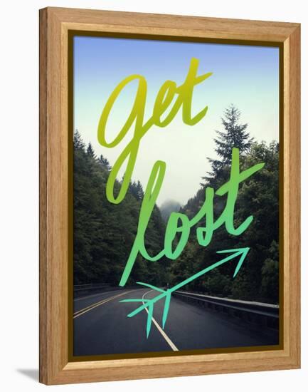 Get Lost Road Green-Leah Flores-Framed Premier Image Canvas