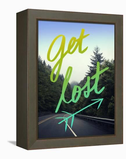 Get Lost Road Green-Leah Flores-Framed Premier Image Canvas