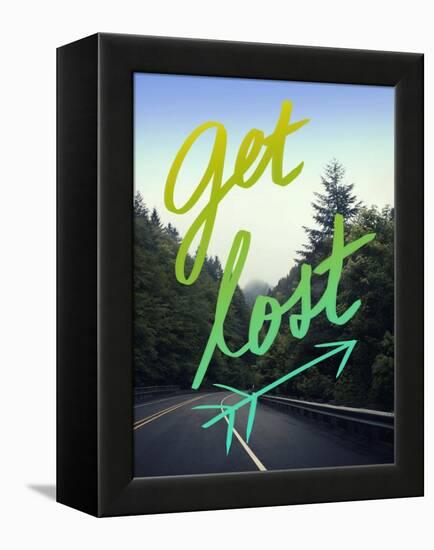 Get Lost Road Green-Leah Flores-Framed Premier Image Canvas