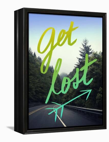 Get Lost Road Green-Leah Flores-Framed Premier Image Canvas