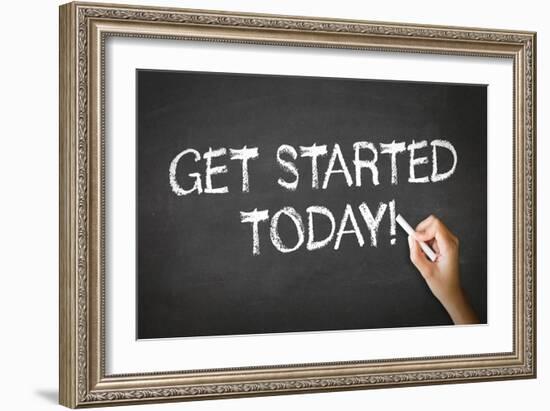 Get Started Today Chalk Illustration-kbuntu-Framed Art Print