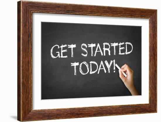 Get Started Today Chalk Illustration-kbuntu-Framed Art Print