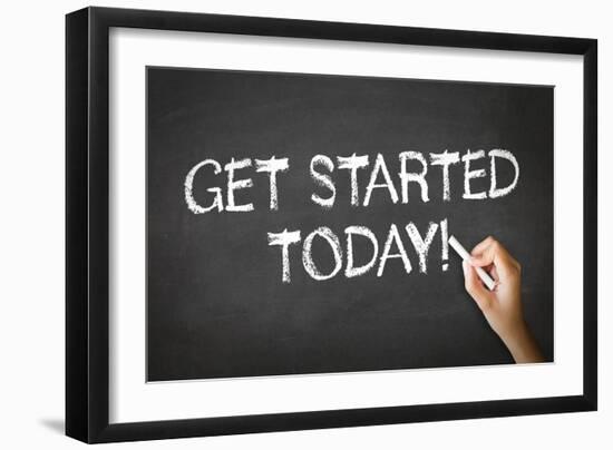 Get Started Today Chalk Illustration-kbuntu-Framed Art Print