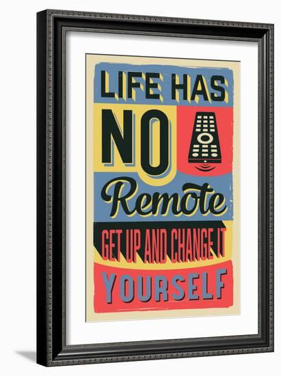 Get Up and Change Yourself-Vintage Vector Studio-Framed Art Print