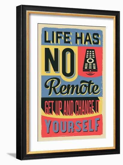 Get Up and Change Yourself-Vintage Vector Studio-Framed Art Print