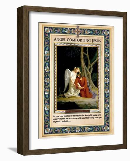 Gethsemane: Angel Comforting Jesus-Carl Bloch-Framed Giclee Print