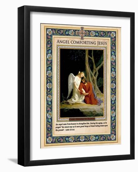 Gethsemane: Angel Comforting Jesus-Carl Bloch-Framed Giclee Print