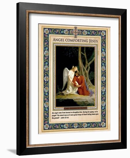 Gethsemane: Angel Comforting Jesus-Carl Bloch-Framed Giclee Print